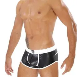 Boxer Bottomless Fetish - Noir/blanc -Poppers Soldes boxer bottomless fetish noir blanc 2 1 9079