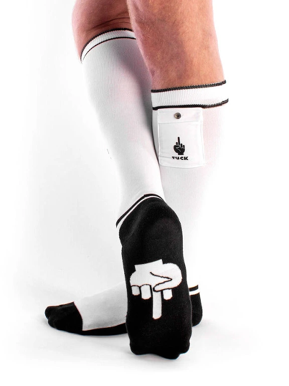 Chaussettes Brutus Fuck Party Pockets - Blanc/noir 4 Chaussettes Brutus Fuck Party Pockets - Blanc/noir – Image 2