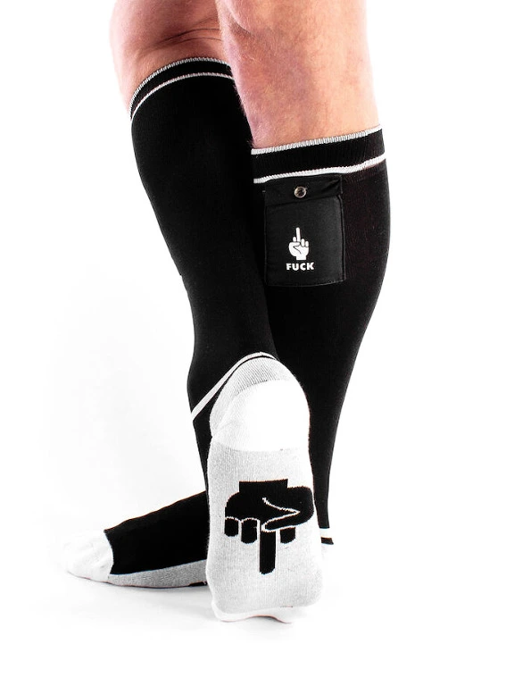 Chaussettes Brutus Fuck Party Pockets - Noir/blanc 4 Chaussettes Brutus Fuck Party Pockets - Noir/blanc – Image 2