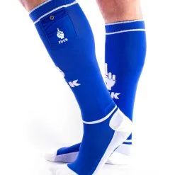Chaussettes Fuck Party Pockets - Bleu/blanc -Poppers Soldes chaussettes fuck party pockets bleu blanc 2 3 9136