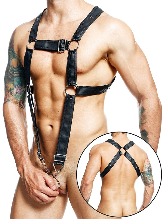 DNGEON Cross Cockring Harness - Noir 3 DNGEON Cross Cockring Harness - Noir