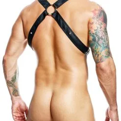 DNGEON Cross Cockring Harness - Noir 9 DNGEON Cross Cockring Harness - Noir -Poppers Soldes dngeon cross cockring harness noir 2 1 9339