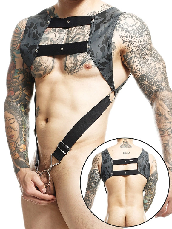 DNGEON Top Cockring Harness - Gris 3 DNGEON Top Cockring Harness - Gris