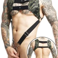 DNGEON Top Cockring Harness - Vert