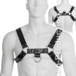 Harnais BDSM En Cuir Veritable Noir