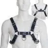 Harnais BDSM En Cuir V?ritable Noir / Bleu -Poppers Soldes harnais bdsm en cuir vritable noir bleu 0 1 7671
