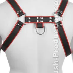 Harnais BDSM En Cuir V?ritable Noir / Rouge -Poppers Soldes harnais bdsm en cuir vritable noir rouge 2 1 7674