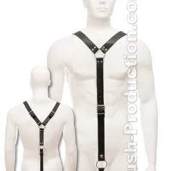 Harnais En Cuir Noir Y Avec Cockring