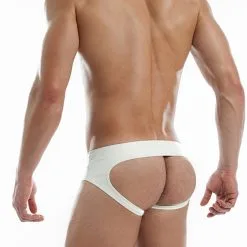 Jockstrap Leather - Blanc -Poppers Soldes jockstrap leather blanc 2 1 6994