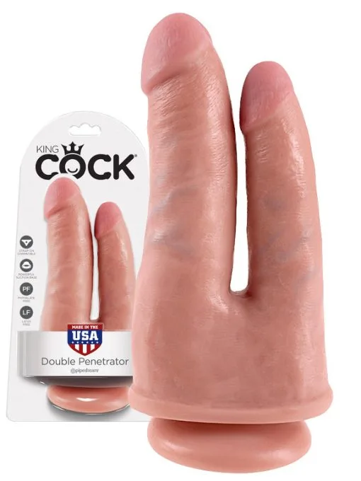 King Cock - Double Penetrator Flesh -Poppers Soldes king cock double penetrator flesh 0 1 6667
