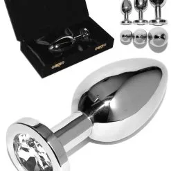 Plug Anal Rosebud Inox - Cristal Blanc - Small