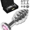 Plug Anal Rosebud Inox - Cristal Rose - Medium -Poppers Soldes plug anal rosebud inox cristal rose medium 0 1 4044