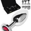Plug Anal Rosebud Inox - Cristal Rouge - Medium -Poppers Soldes plug anal rosebud inox cristal rouge medium 0 1 3906