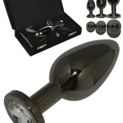 Plug Anal Rosebud Inox - Noir - Large