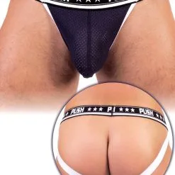 Push - Jockstrap Premium Mesh - Marine/blanc