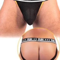 Push - Jockstrap Premium Mesh - Noir/jaune