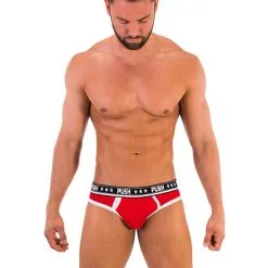 Push - Slip Premium Cotton - Rouge/blanc -Poppers Soldes push slip premium cotton rouge blanc 1 1 7827
