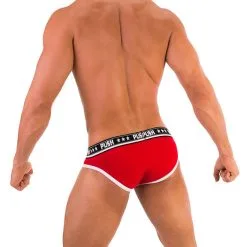 Push - Slip Premium Cotton - Rouge/blanc -Poppers Soldes push slip premium cotton rouge blanc 2 1 7827