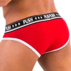 Push - Slip Premium Cotton - Rouge/blanc -Poppers Soldes push slip premium cotton rouge blanc 3 1 7827