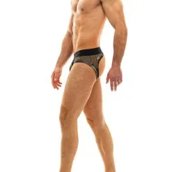 Slip Bottomless Trapped Camo - Kaki -Poppers Soldes slip bottomless trapped camo kaki 3 1 8756