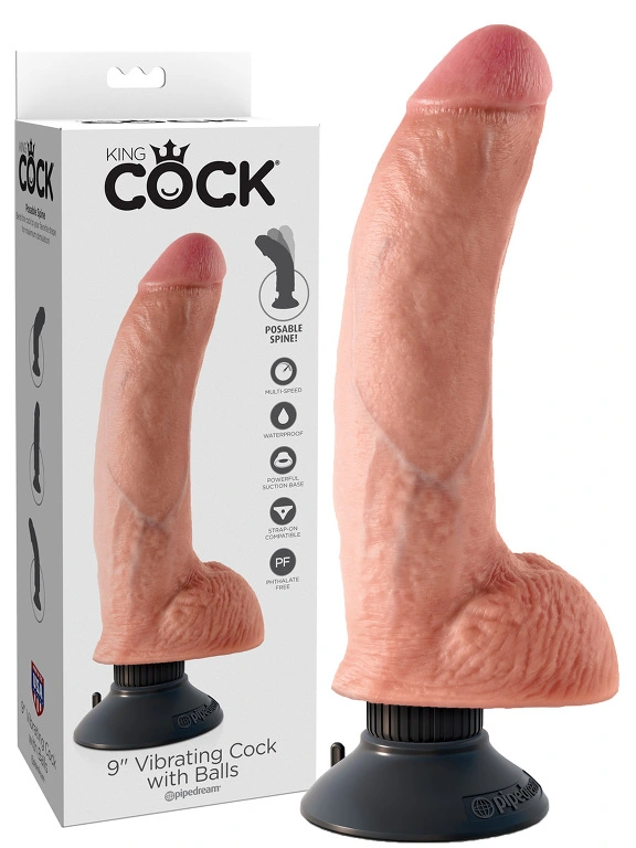 Vibromasseur Nature De 23 Cm - King Cock 3 Vibromasseur Nature De 23 Cm - King Cock